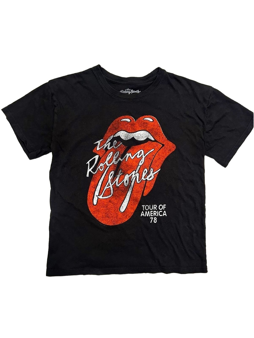 Rolling Stones Tour of America  78 Black Graphic Band Tee Vintage Style